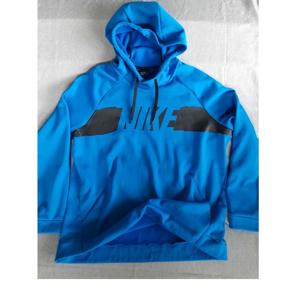 Nike Dri-Fit Men's 2XL Scuba Style Hooded‎ Drawstring Stretch Sweater Royal Blue